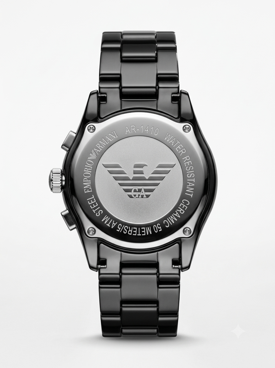 Emporio Armani Ceramica Black Chronograph Watch