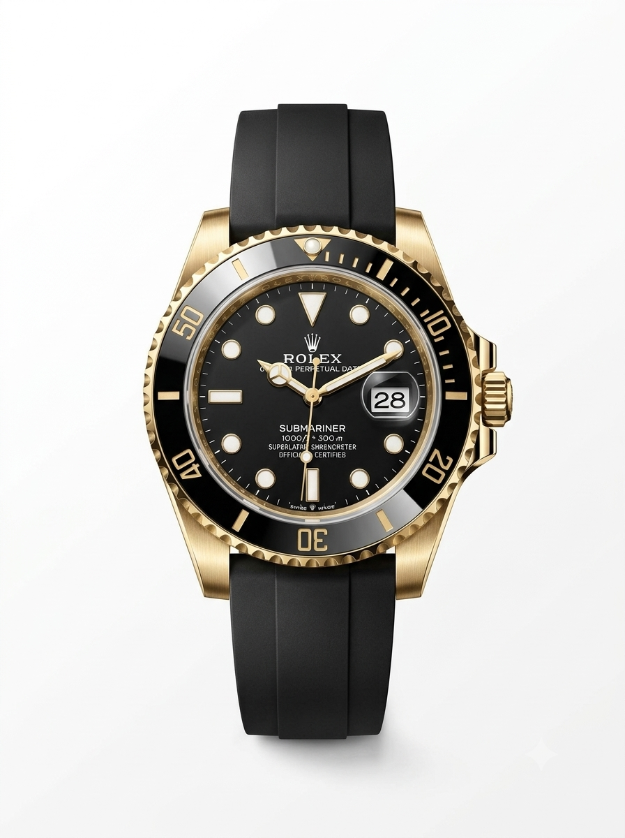 WatchVerse Green Submariner-style black dial watch