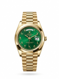 Rolex Day-Date 36 in 18 ct yellow gold with a green dial and Eastern Arabic