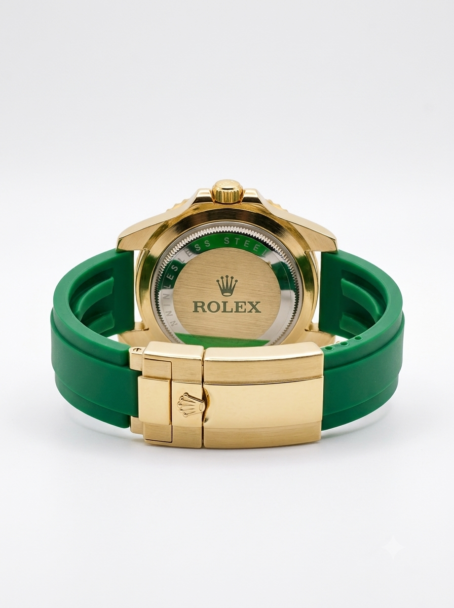 WatchVerse Green Submariner-style black dial watch
