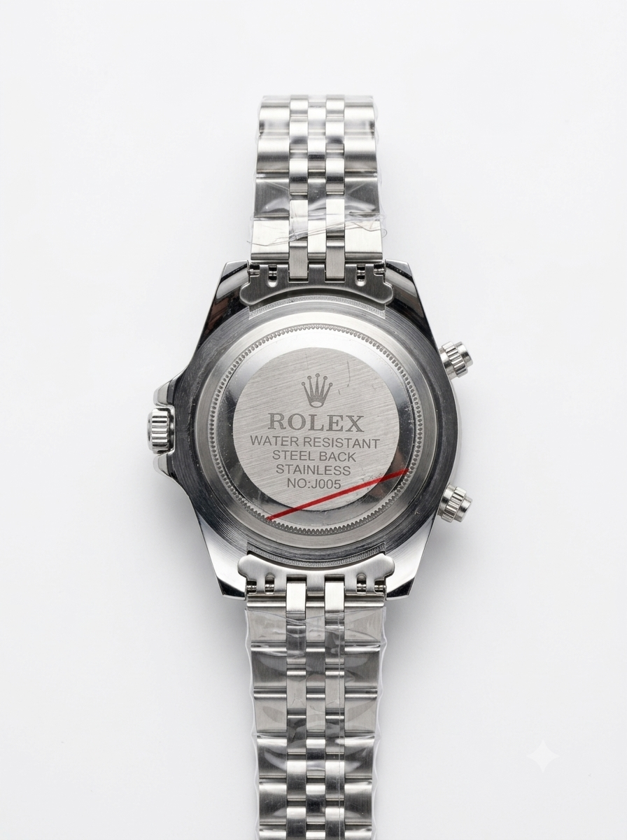 ROLEX Oyster Perpetual Silver Black Dial Watch