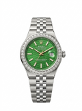 ROLEX LAND-DWELLER GREEN DIAL OYSTER PERPETUAL SILVER