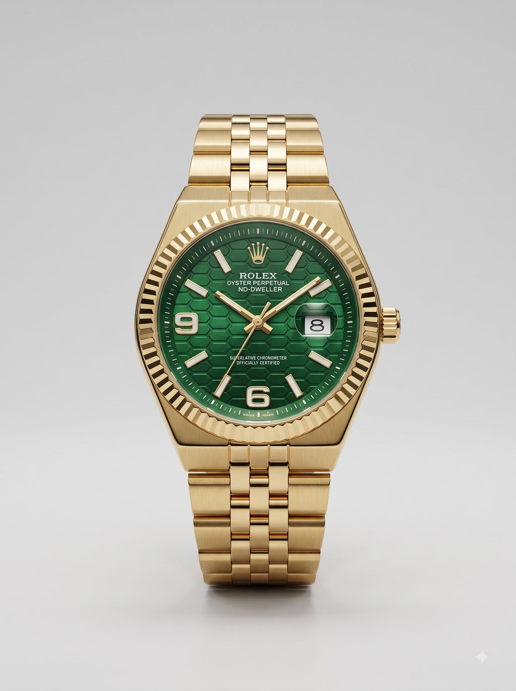ROLEX Gold Land-Dweller GREEN DIAL OYSTER PERPETUAL