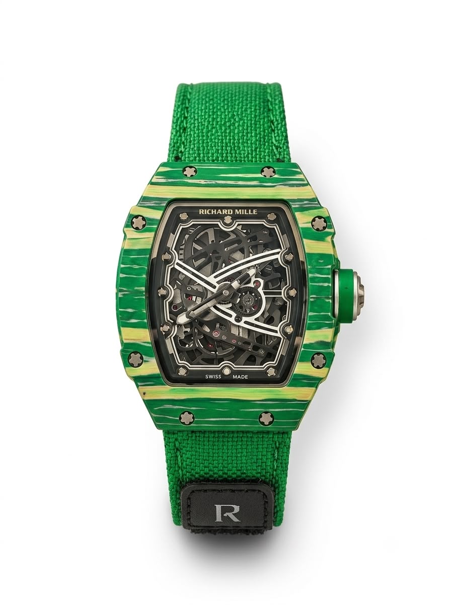 Richard Mille 67-02 Green and Gold Skeleton Style Watch