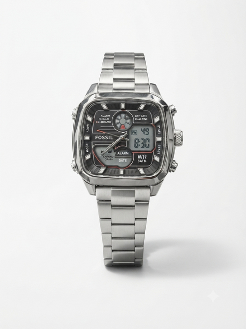 FOSSIL Digital-Analog Style Watch front view