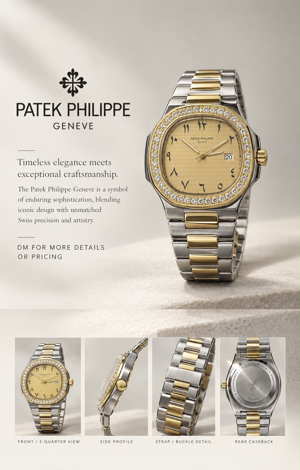 WatchVerse Arabic dial luxury style watch
